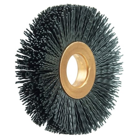 Weiler 2-1/2" Dia Nylon Wheel, .020" Crimped Black Nylon Fill, 5/8" 99346